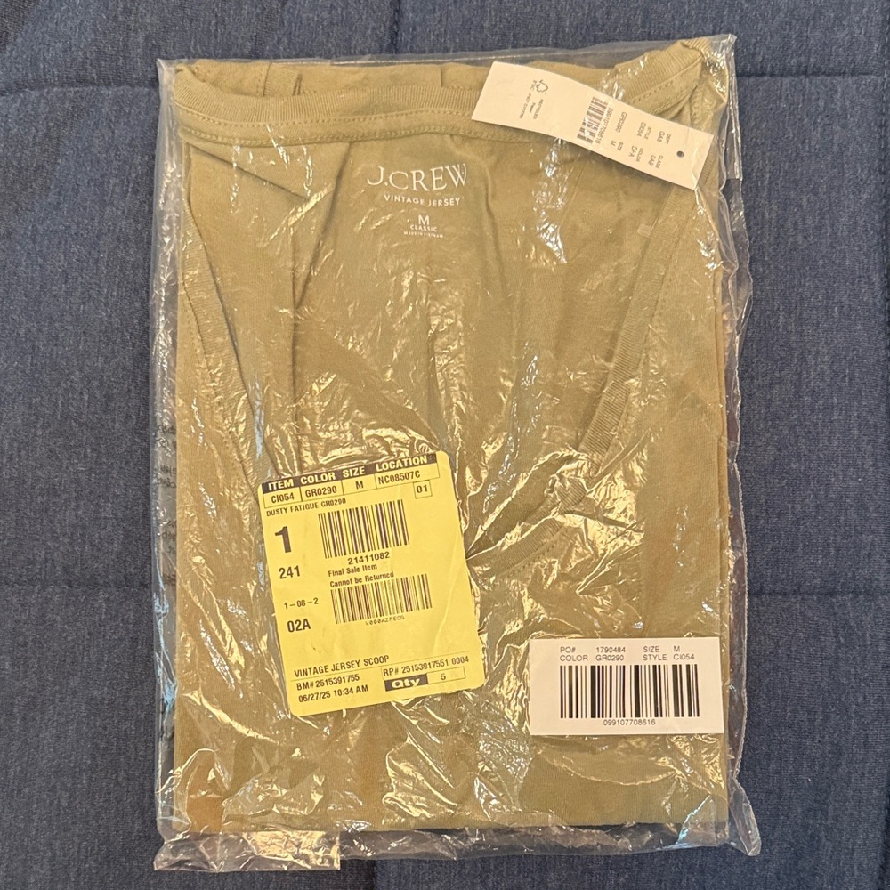 J.Crew Vintage Jersey Scoopneck Tank in Khaki
